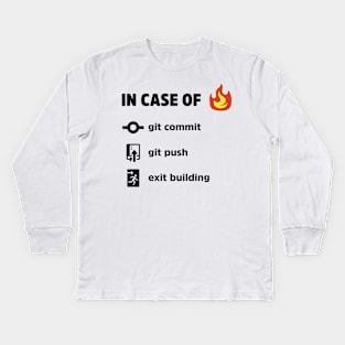 In Case Of Fire - Funny Programming Jokes - Light Color Kids Long Sleeve T-Shirt